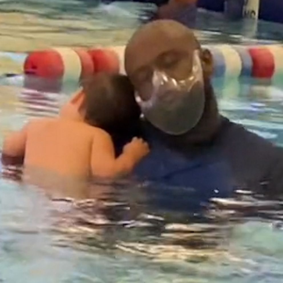 VIDEO: Baby and his swim lesson instructor are friendship goals 