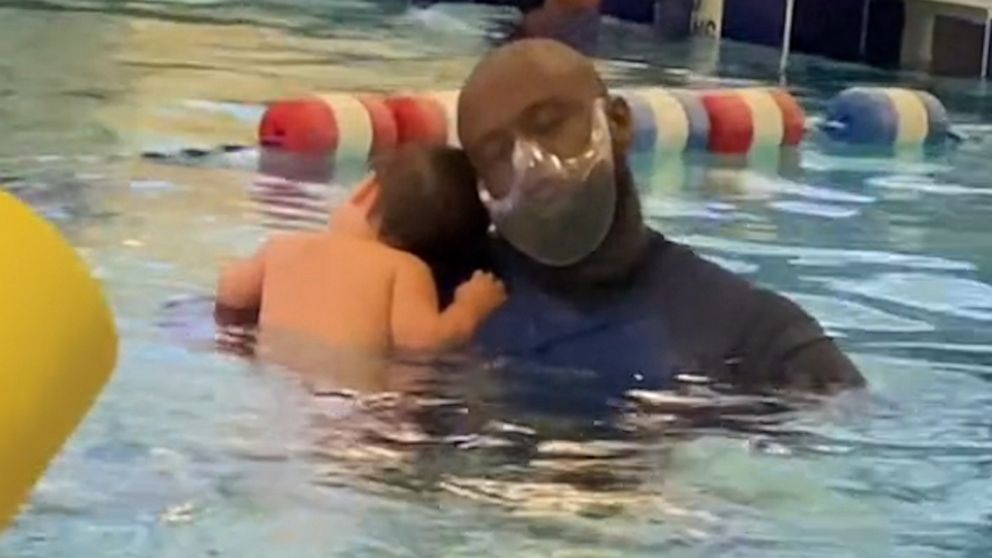 VIDEO: Baby and his swim lesson instructor are friendship goals 