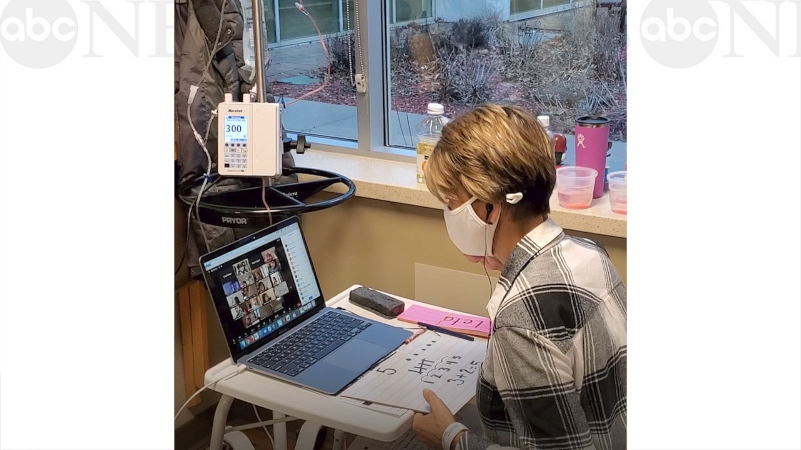 VIDEO: This teacher is leading online learning during her chemo sessions