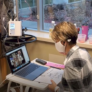 VIDEO: This teacher is leading online learning during her chemo sessions