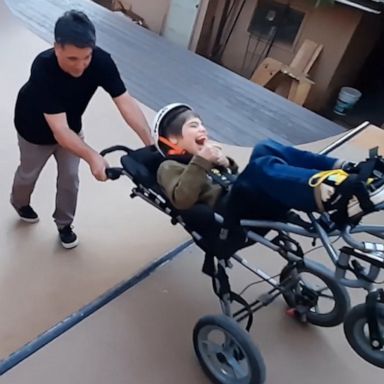 VIDEO: Dad enjoys backyard skate ramp with son who uses wheelchair