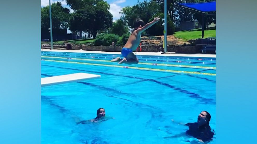 VIDEO: Two-year-old toddler shows no fear on a diving board
