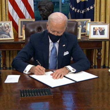 VIDEO: Biden signs 12 executive actions hours after being sworn in