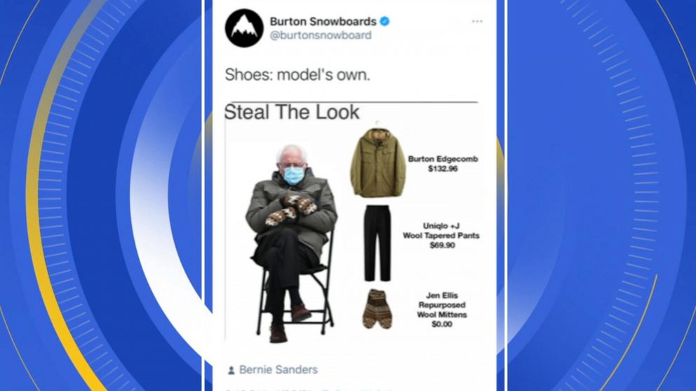 Sen Bernie Sanders Becomes Unlikely Inauguration Fashion Star Video Abc News And now the image can be part of your wardrobe. sen bernie sanders becomes unlikely inauguration fashion star