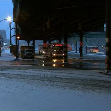 VIDEO: New Yorkers wake up to snowy conditions from massive winter storm