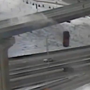 VIDEO: Driver breaks silence after footage shows car plummeting from icy overpass