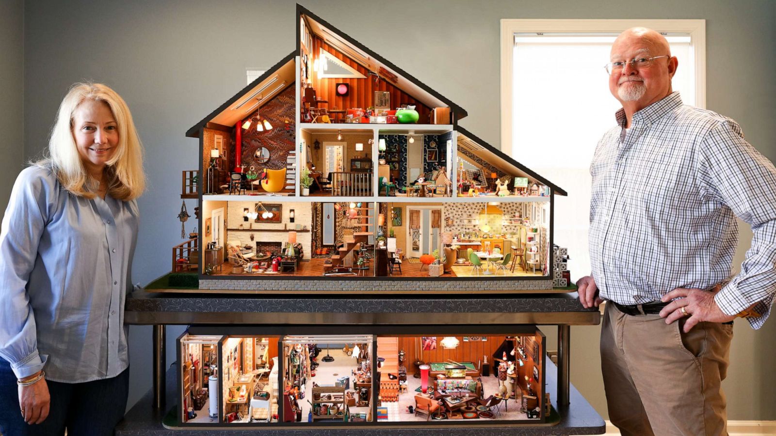 PHOTO: Annie Kampfe and Cliff Donnelly have gone viral for their expertly-crafted modern miniature home.