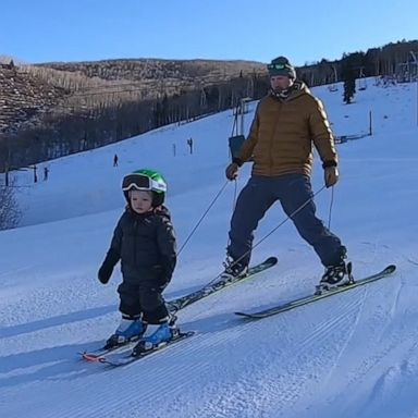 VIDEO: Toddler skis down the slopes on snowy Colorado mountain 