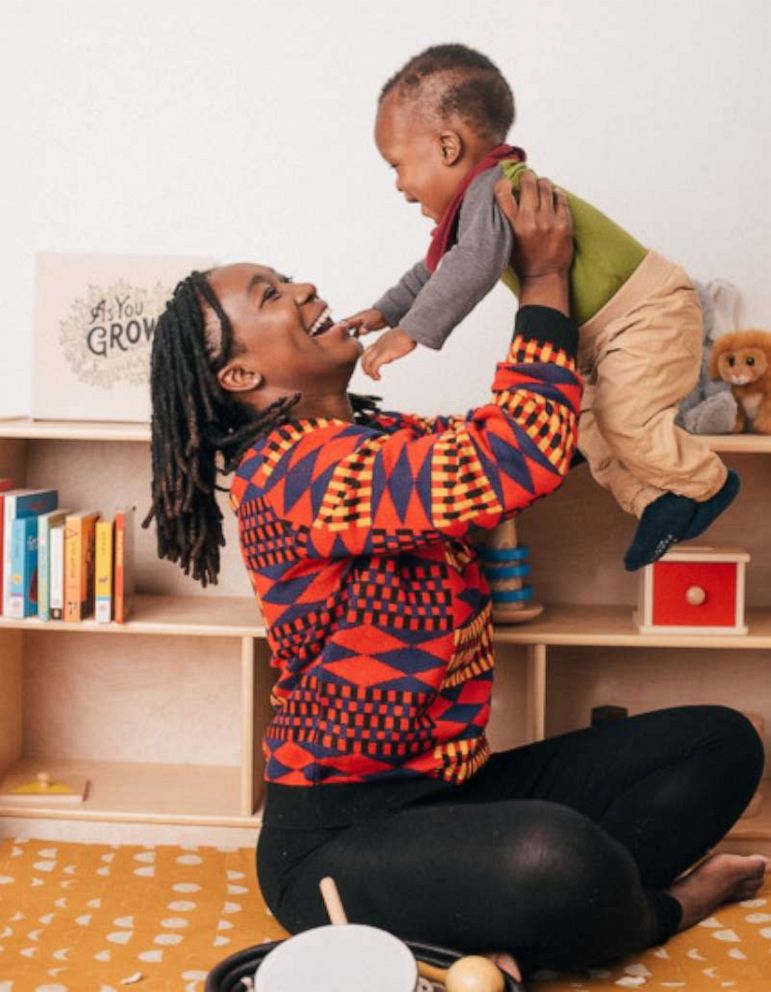 PHOTO: Ade + Ayo founder Temidayo Adedokun and her 2-year-old son.