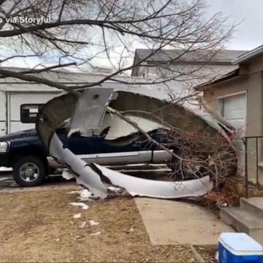 VIDEO: United Airlines plane part narrowly misses homes after engine failure