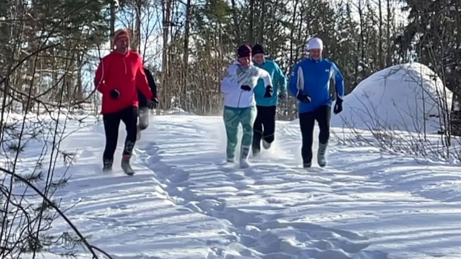 VIDEO: Could sock-running through snow be the new winter exercise trend?