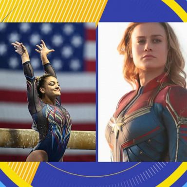 VIDEO: Olympic gymnast channels Captain Marvel