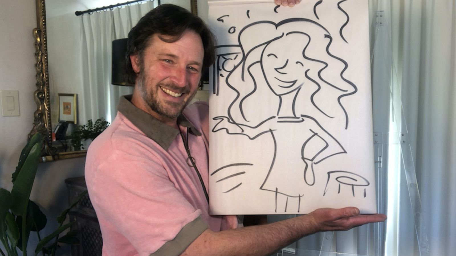 VIDEO: Watch Brady Smith draw Ginger Zee giving a weather report from the sun