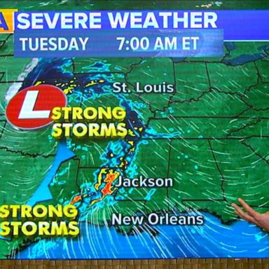 VIDEO: Major storm moves through South with heavy winds, tornadoes