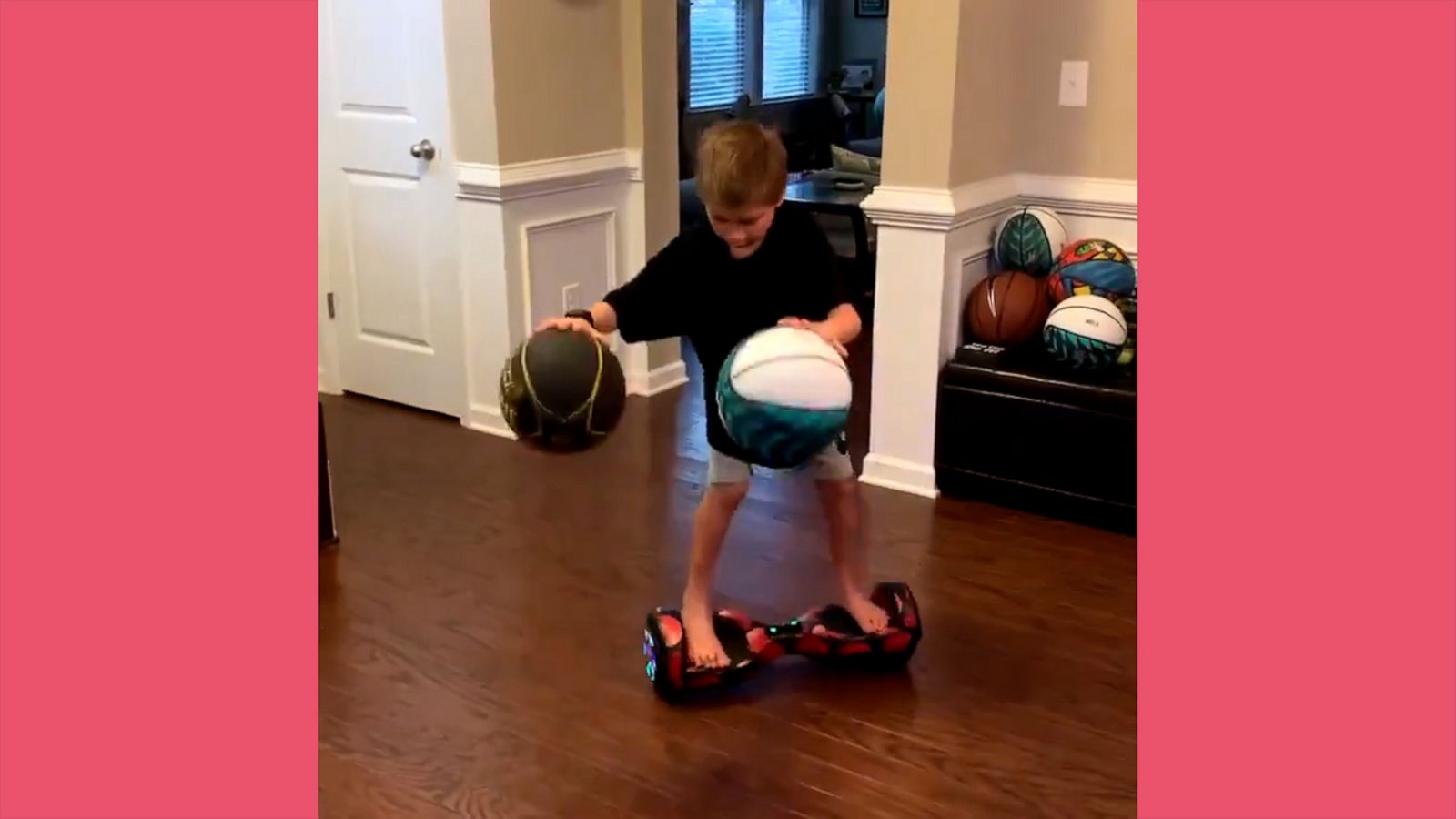 VIDEO: 7-year old schools us all by riding a hoverboard and dribbling basketballs