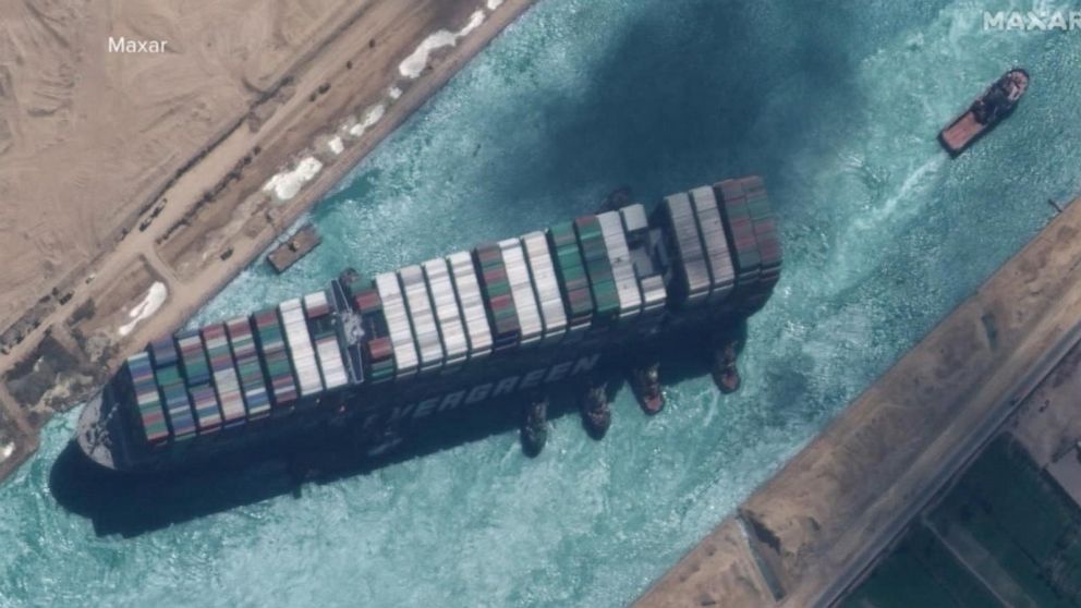 Massive cargo ship stuck in Suez Canal set free Video ABC News