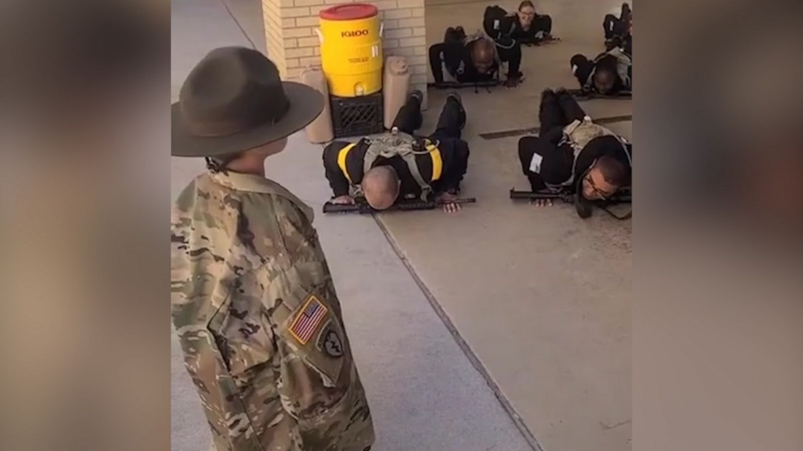 VIDEO: Little boy adorably commands soldiers at base to do press-ups