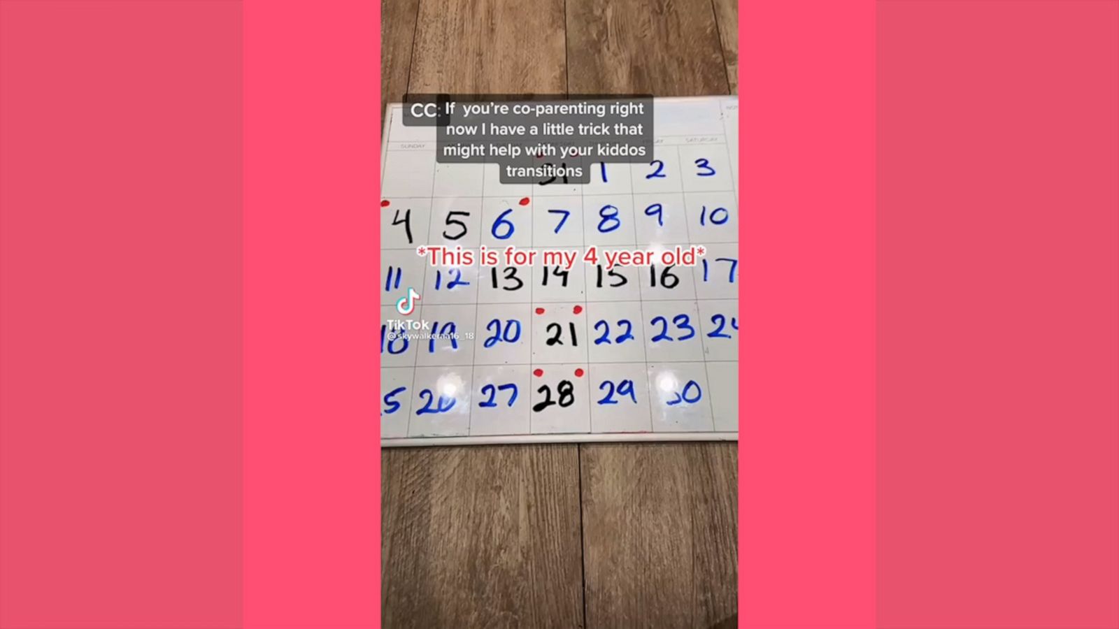 VIDEO: Mom shares clever co-parenting schedule tip on TikTok