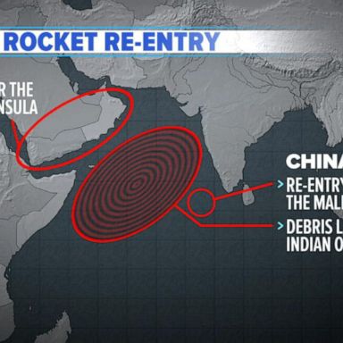 VIDEO: Chinese rocket lands in Indian Ocean