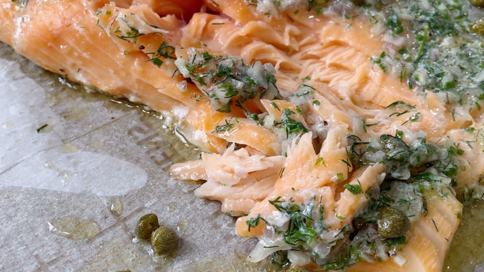 VIDEO: Make this melt in your mouth slow baked salmon with herb shallot butter at home