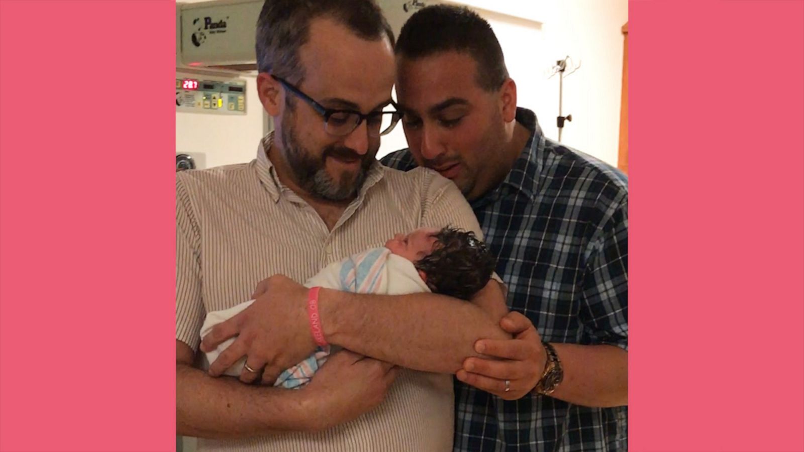 VIDEO: Dads share touching moment they met their daughter on the day of her birth