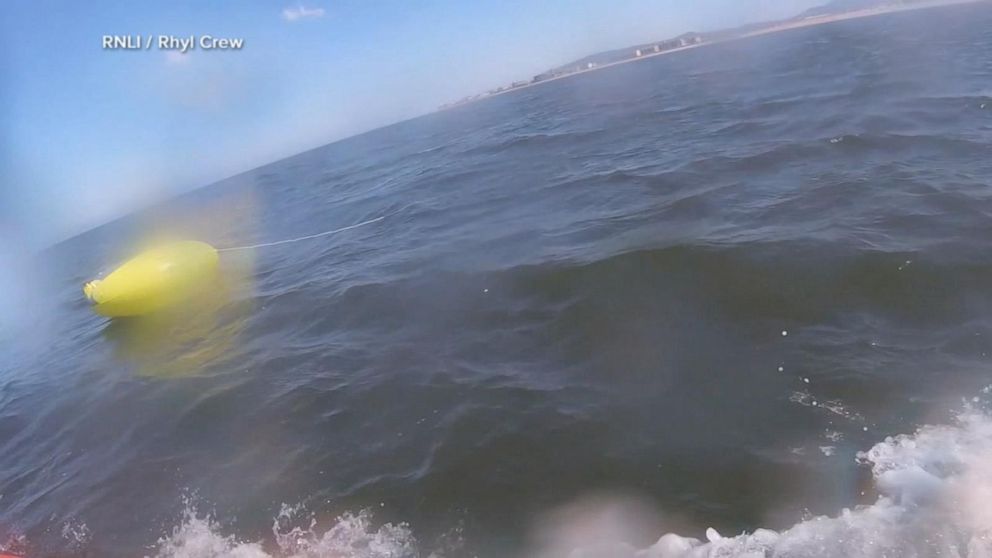 VIDEO: Girl rescued after being swept out to sea on pool float