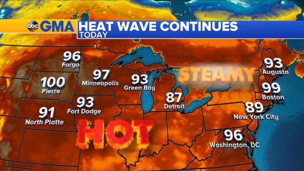 Heat wave persists across parts of the Midwest and Northeast Video