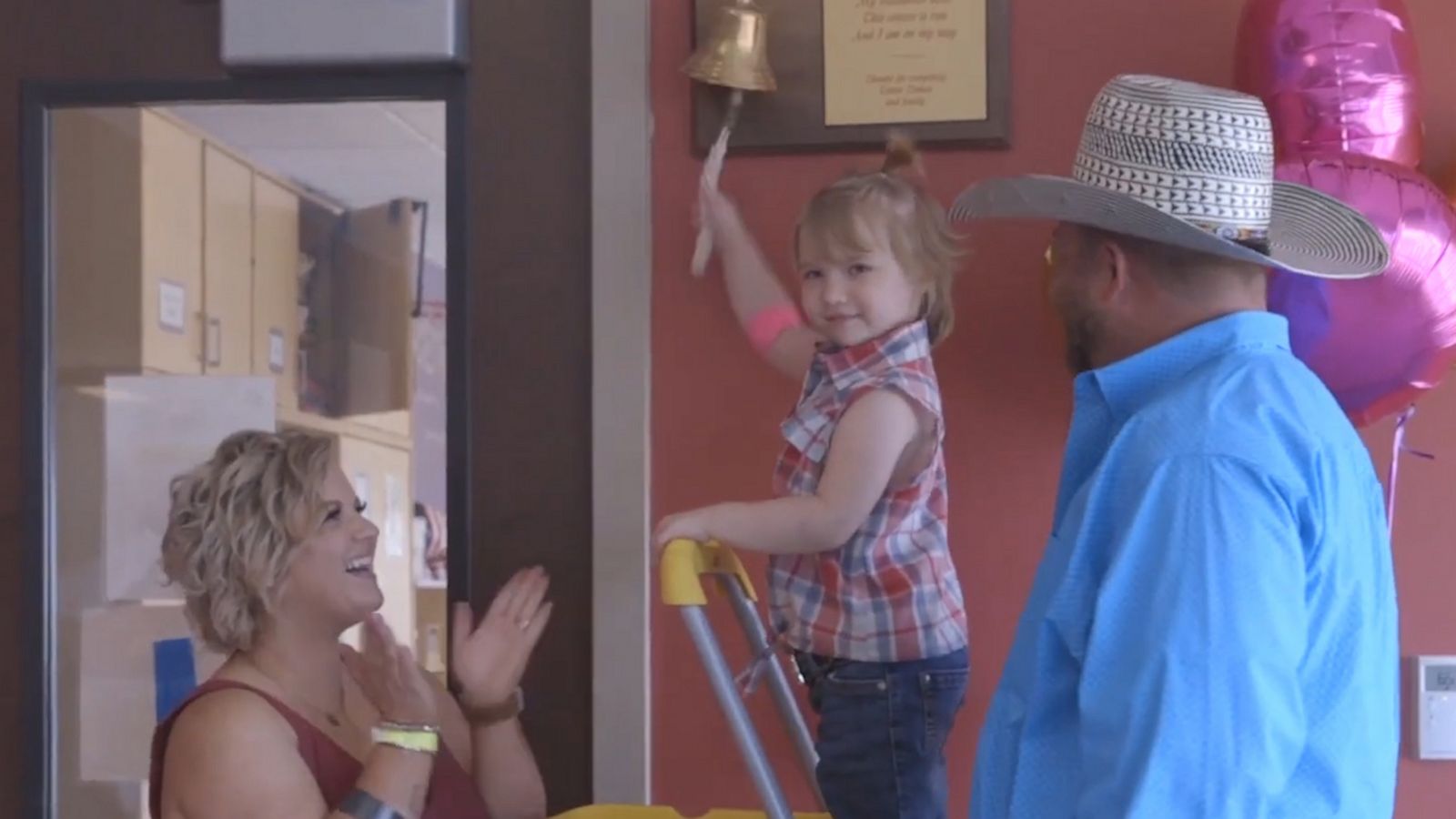 VIDEO: 4-year-old rang in the end of chemo with bikers and a hospital serenade