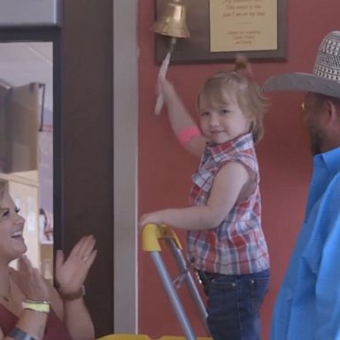 VIDEO: 4-year-old rang in the end of chemo with bikers and a hospital serenade