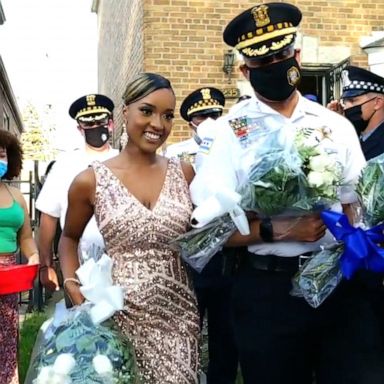 VIDEO; Chicago police officers pay tribute to fallen colleague on his daughter's prom night 