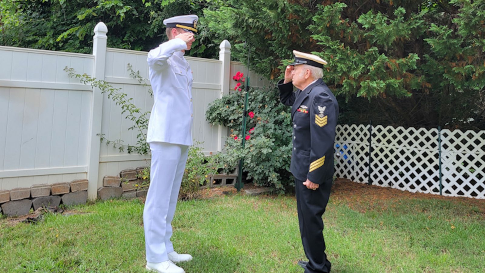 VIDEO: Grandfather with Alzheimer's gives Navy-bound grandson his 1st salute