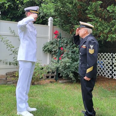 VIDEO: Grandfather with Alzheimer's gives Navy-bound grandson his 1st salute