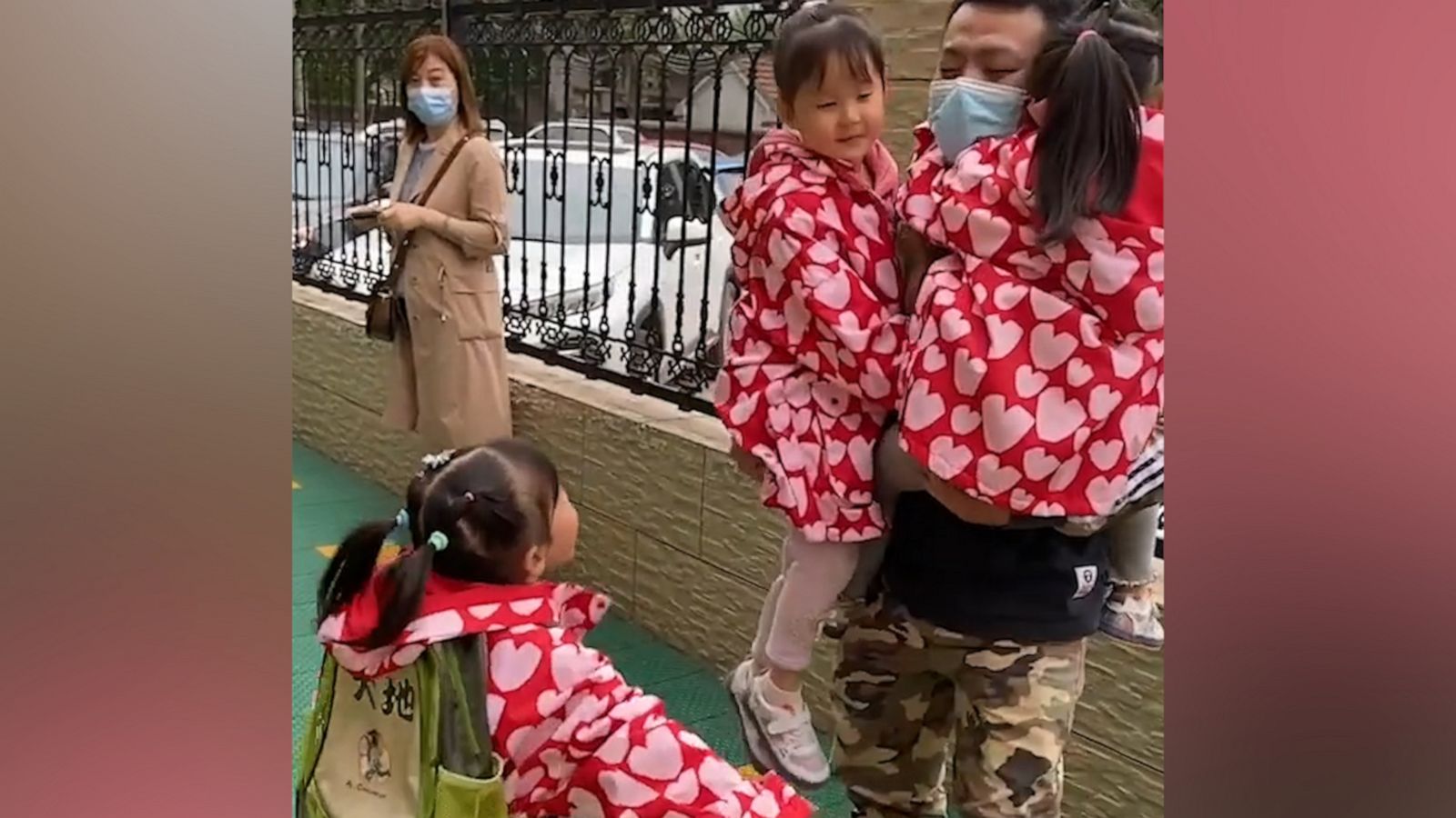 VIDEO: 4-year-old triplets jump into dad’s arms after his return from a business trip