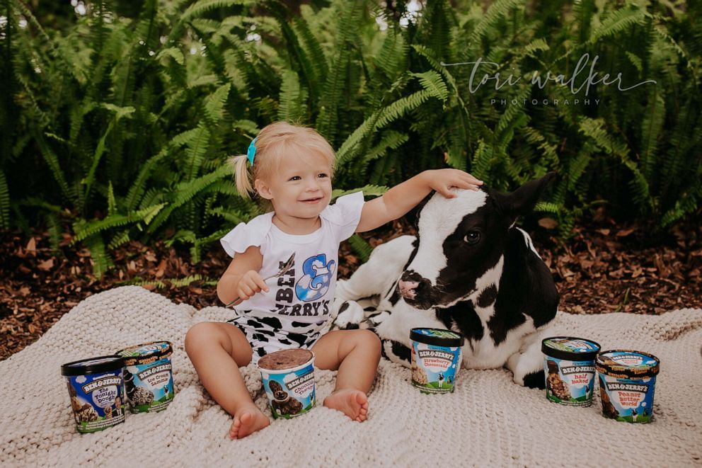 PHOTO: Photographer Tori Walker has monthly photo sessions with kids at baby calves.