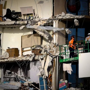 VIDEO: Weather threat pauses search and rescue efforts at site of Florida building collapse