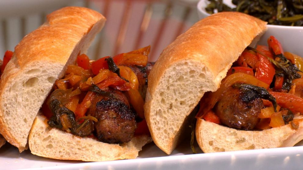 PHOTO: Chef Michael Symon's grilled sausage and pepper sandwich recipe.