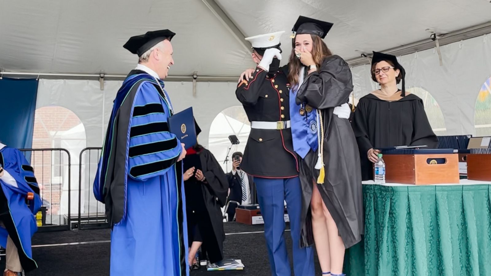 VIDEO: Marine brother surprises sister at her nursing school graduation