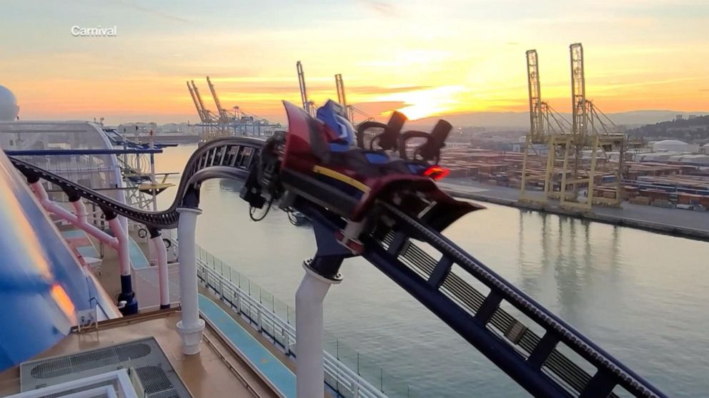 Cruise ship preps to set sail with first at sea roller coaster