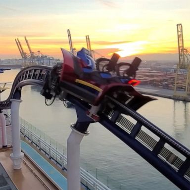 VIDEO: Cruise ship preps to set sail with first at-sea roller coaster 