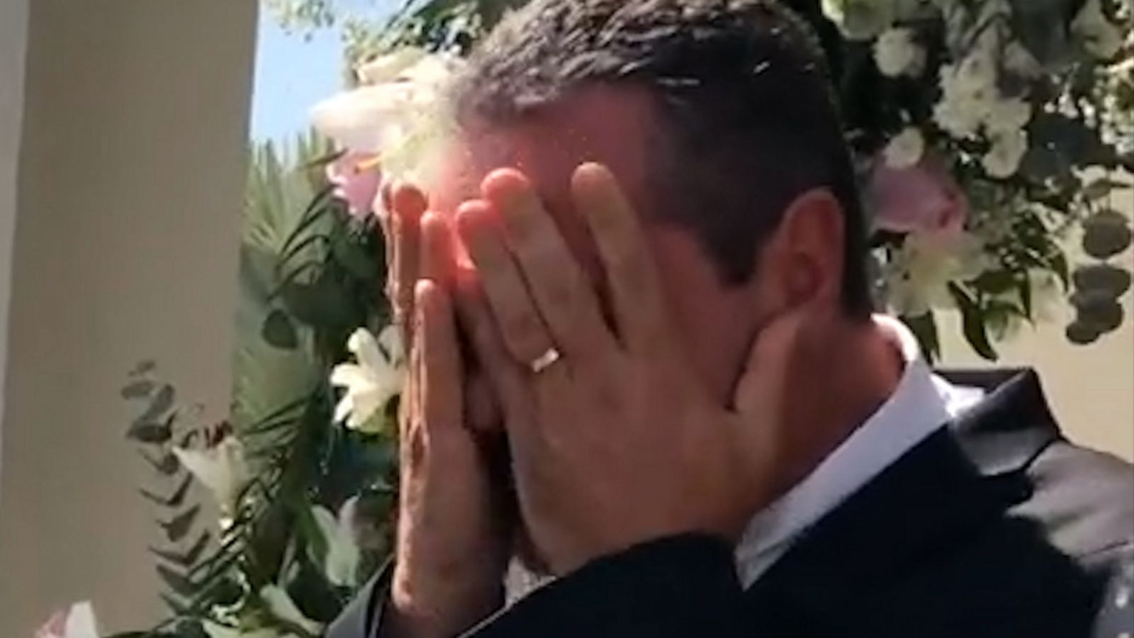 VIDEO: Dad is overcome with emotion seeing his daughter on her wedding day