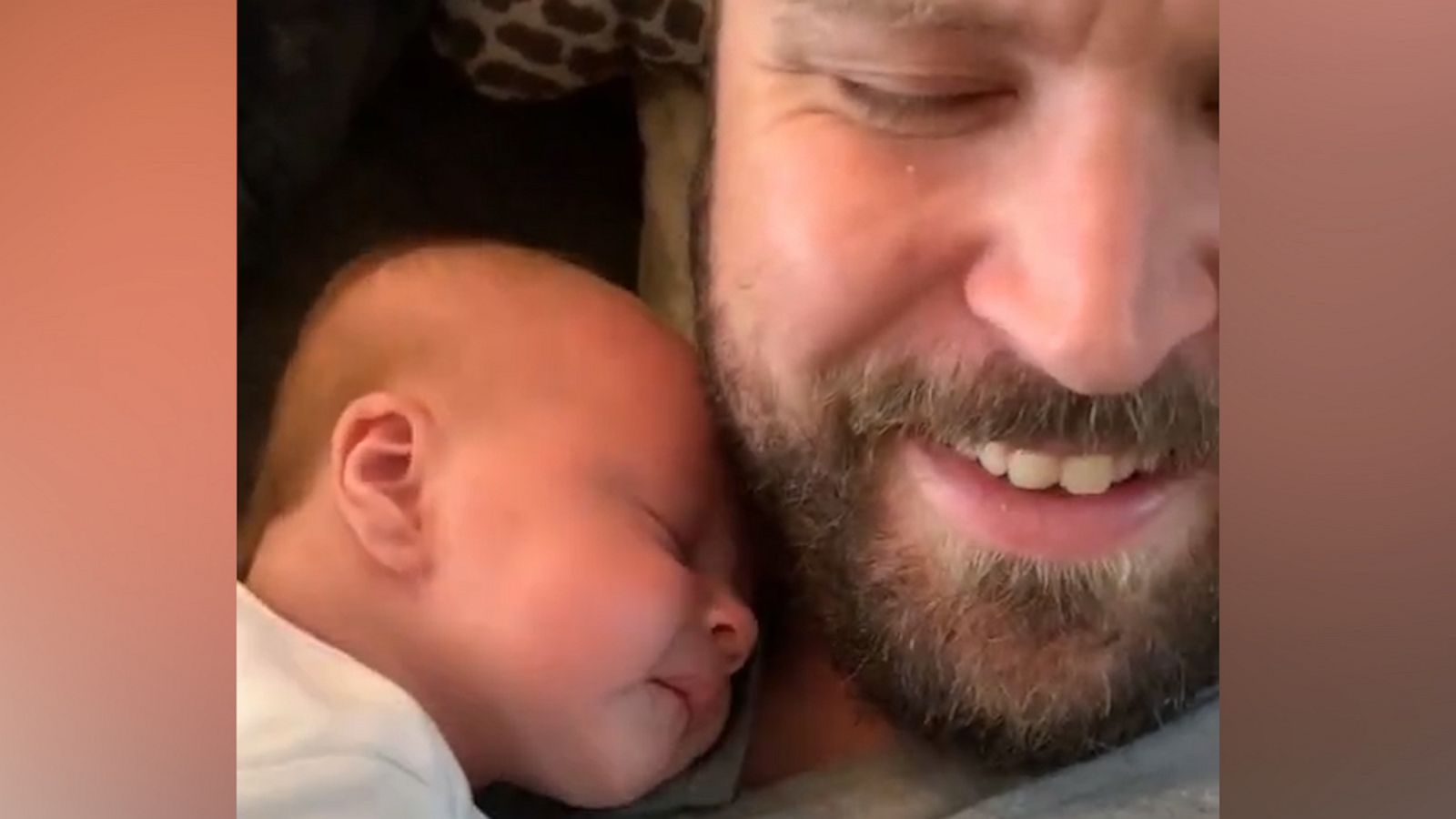 VIDEO: Baby uses dad’s beard for a head scratch before napping