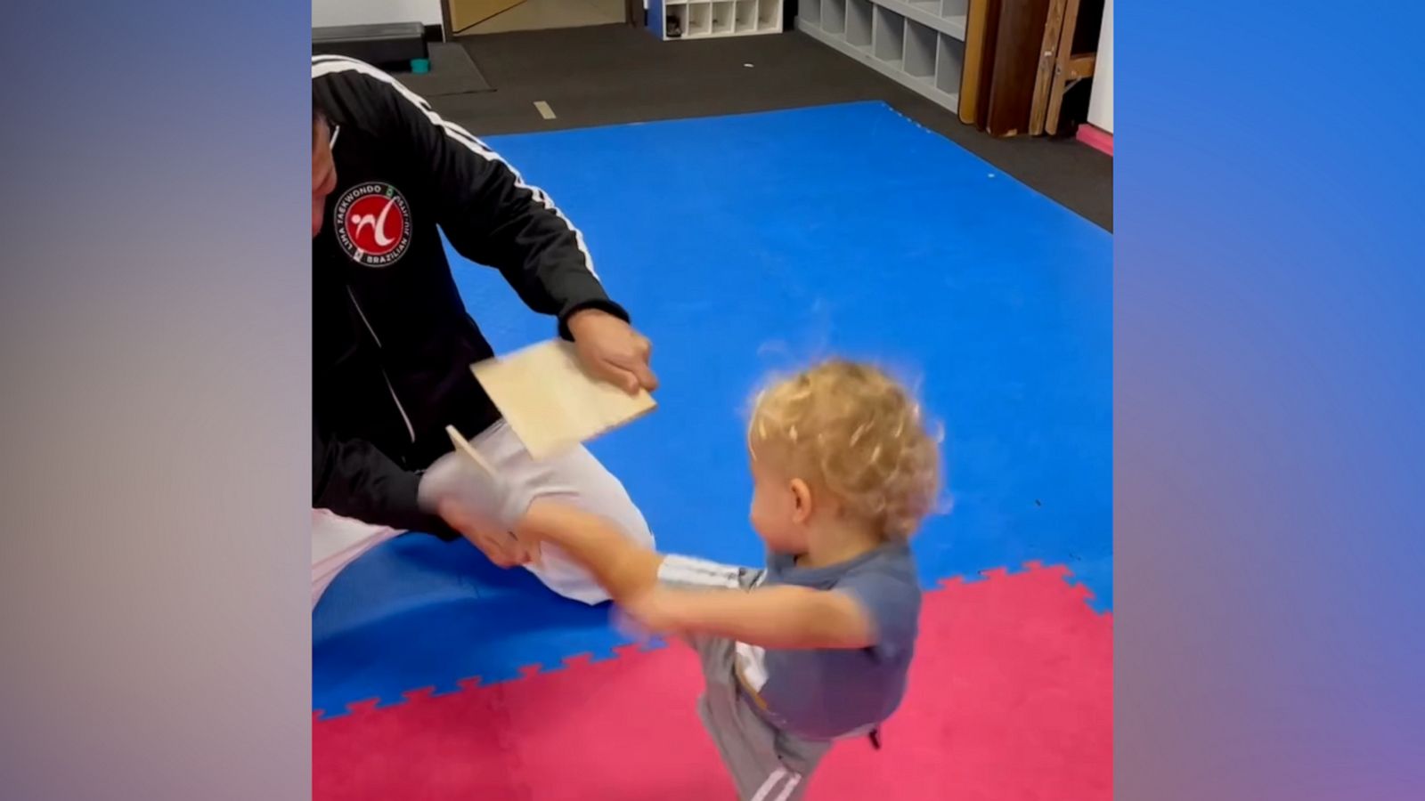 VIDEO: This dad is training his "superbaby" to be a Taekwondo master