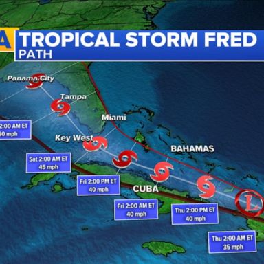 VIDEO: Tropical Storm Fred forms near Puerto Rico