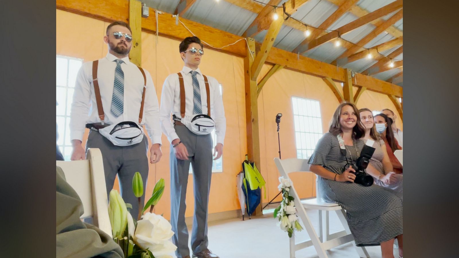 VIDEO: "Flower bros" steal the show with hilarious wedding entrance