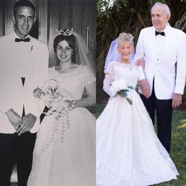 VIDEO: Grandparents recreate wedding photos on 59th anniversary and we're tearing up