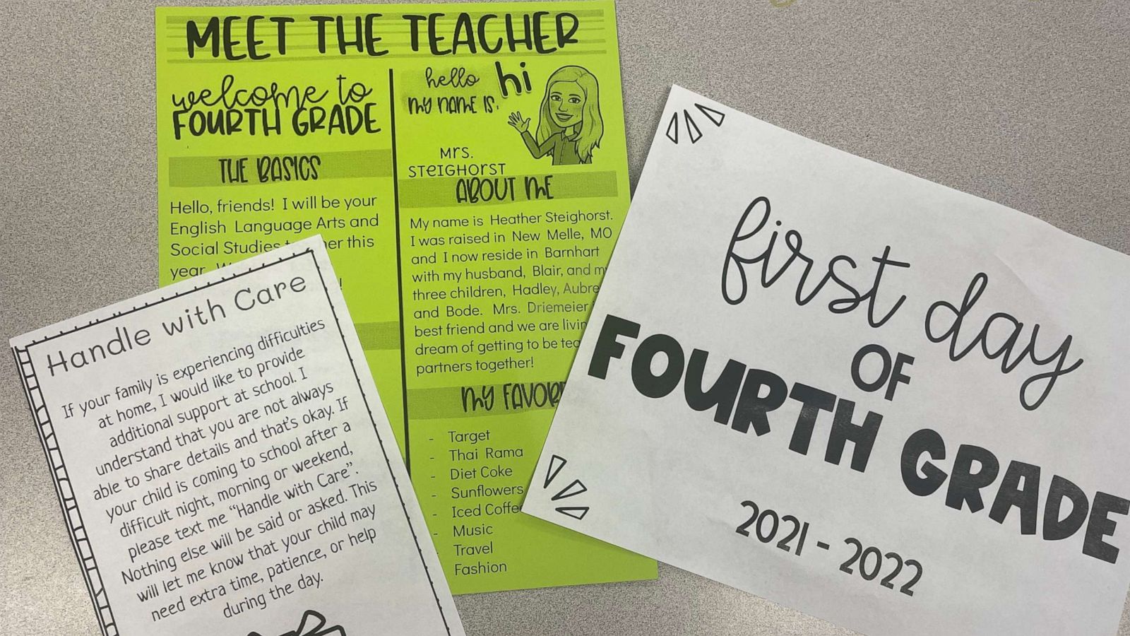 PHOTO: Teachers Kristen Driemeier, 37, and Heather Steighorst, 34, sent this home to the parents of their 4th grade students.