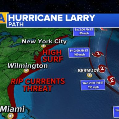 VIDEO: Hurricane Larry churns in Atlantic