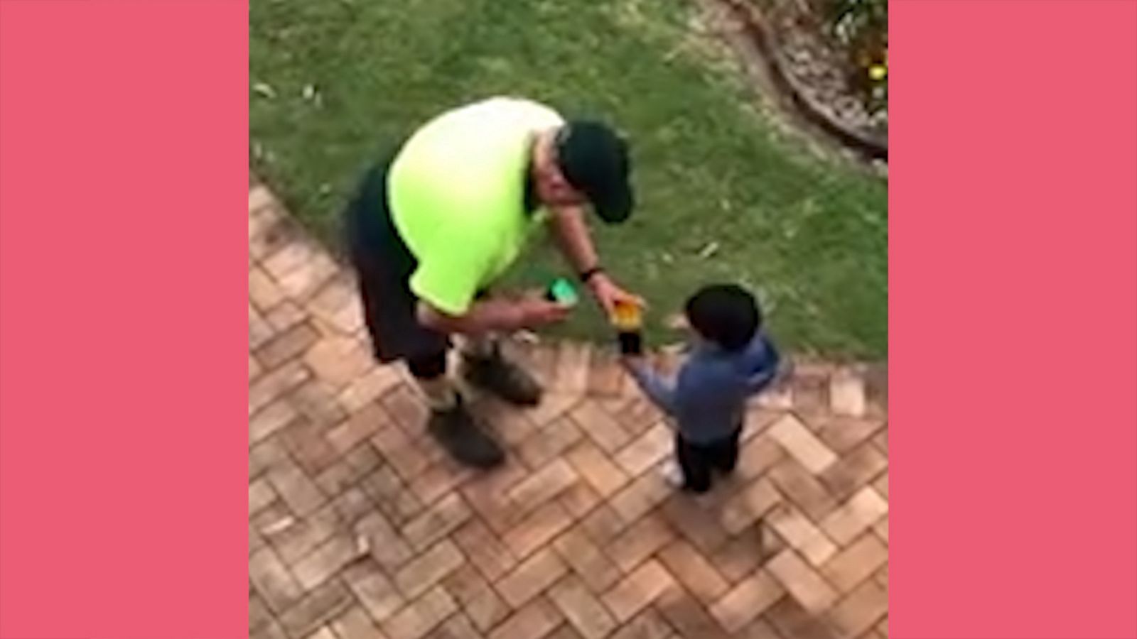 VIDEO: Sanitation worker gives toys to little boy who thanked him