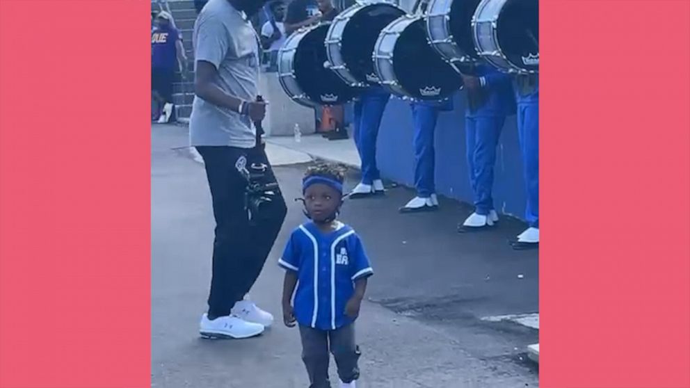 VIDEO: Little boy is a future drum major in the making