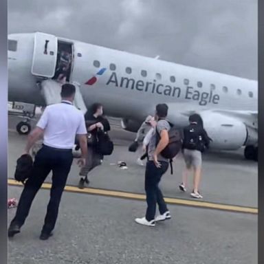 VIDEO: American Eagle pilot requests emergency landing at NY airport